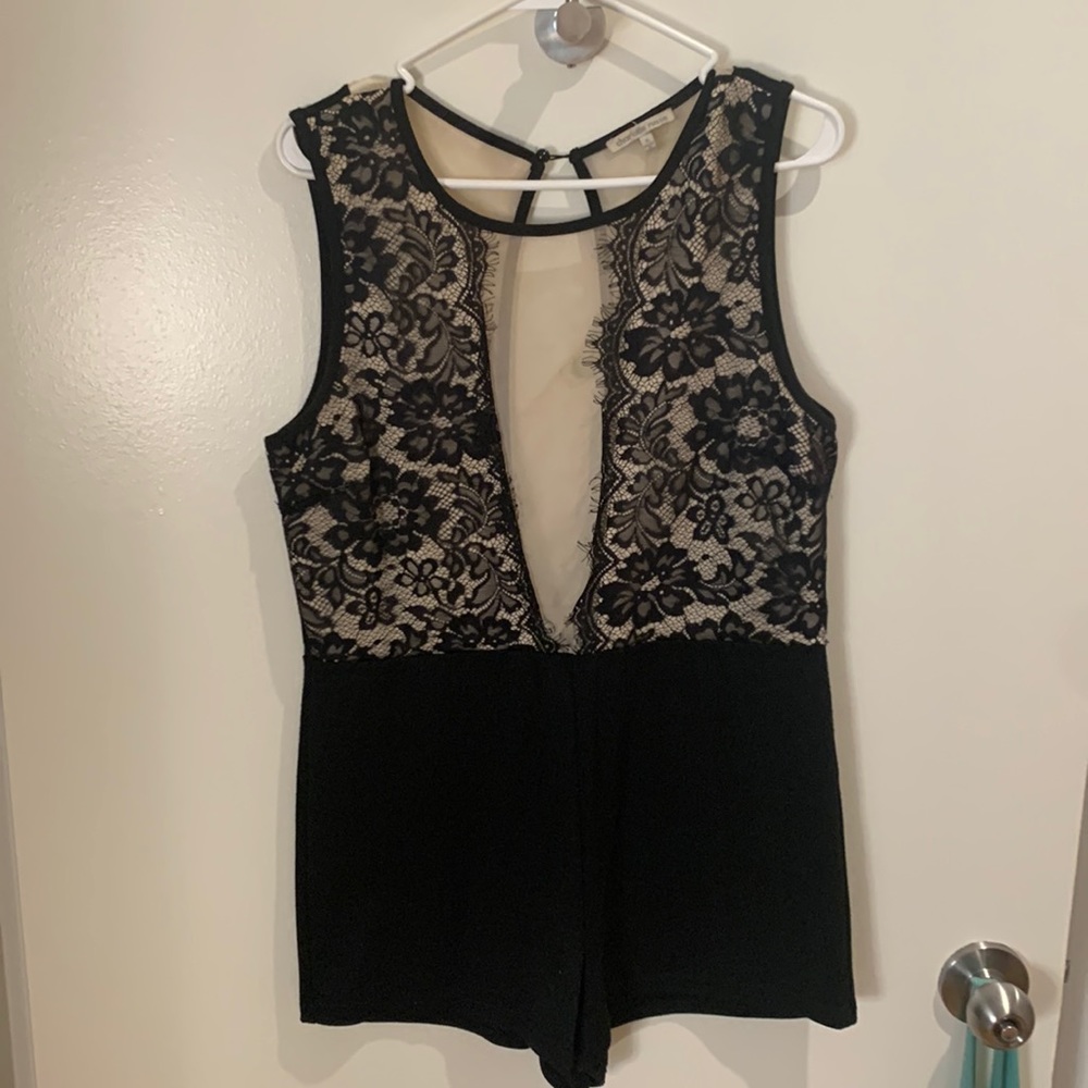 Black and Tan lace romper